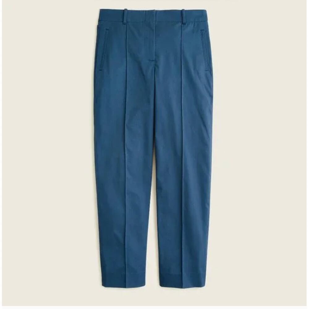 J. Crew Teal Blue Straight-Leg Trousers